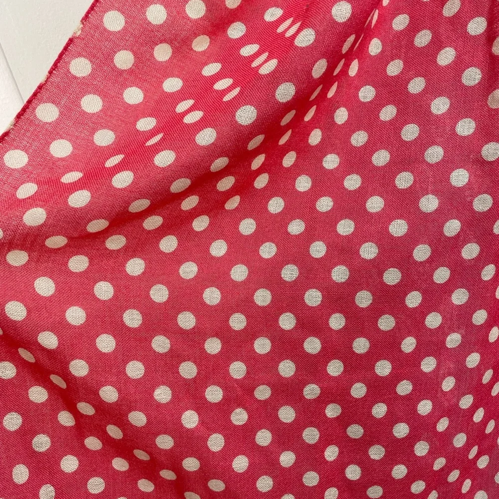 Kate Spade Pink Polka Dot Wool Scarf